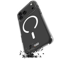 Puro Impact Clear D3O TPU+PC dėklas suderinamas su MagSafe skirtas Apple iPhone 17 Pro Max – skaidrus