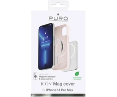 Puro silikoninis dėklas do iPhone 14 Pro Max Icon Mag MagSafe - rožinė