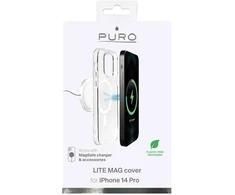 Puro silikoninis dėklas do iPhone 14 Pro Lite Mag MagSafe - skaidrus