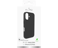 Silikoninis Puro Icon Mag Pro MagSafe Apple iPhone 16 Plus – dėklas telefonui juodos spalvos