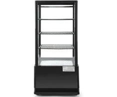 Reguliuojama stiklinė šaldymo vitrina 78L 3 lentynos juoda ARKTIC Hendi 233658