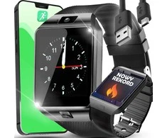 Smartwatch Išmanusis laikrodis Išmanusis laikrodis su lenkų meniu, SIM kortelė, SD kortelė, IPS LCD ekranas, skambučiai