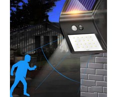 RTO LED saulės lempa su judesio ir prieblandos jutikliais, lauko, skirta sodui, 20 LED, IP65 - E006