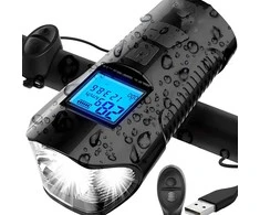 Lampka LED dviračio žibintas, odometras, km spidometras, USB -s092