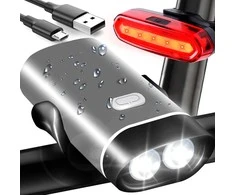 Lampka Dviračio žibintas, priekinis ir galinis LED žibintas dviračio vairui, stiprus USB, ryškus s093