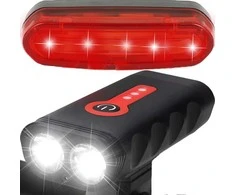 Lampka LED dviračio žibintas, priekinis, 1800 liumenų, stiprus + galinis -s103