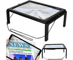 Lupa A4 LED apšviestas 3 kartų didinamasis stiklas skaitymui