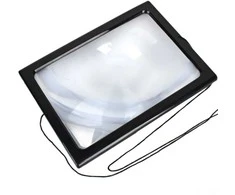 Lupa A4 LED apšviestas 3 kartų didinamasis stiklas skaitymui