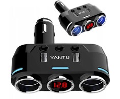 RTO Retoo Cigarečių žiebtuvėlio lizdo skirstytuvas-įkroviklis 2x USB-A LCD 12/24 V 100 W