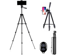 RTO Statyw 4w1 tripod 103cm uchwyt na aparat telefon + pilot do zdjęć selfie