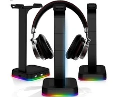 RTO Stojak uchwyt na ausinės oświetlenie rgb hub usb