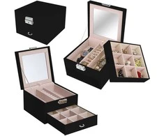 Szkatułka/ Papuošalų dėžutė, erdvus organizatorius, elegantiška komoda su veidrodžiu