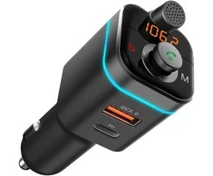 Transmiter „Bluetooth“ FM siųstuvas MP3 įkroviklis 2xUSB SD LCD - E665