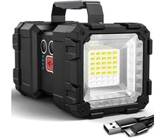 Latarka, Žibintuvėlis, LED taktinis žibintuvėlis, galingas įkraunamas, USB prožektorius, 1000 lm 40 W