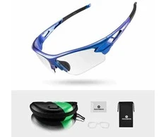 Rockbros 10069 photochromic UV400 dviratininko akiniai – mėlynos spalvos