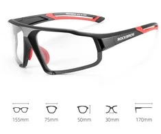 Rockbros SP216BK photochromic UV400 dviratininko akiniai – juodos spalvos and raudonos spalvos