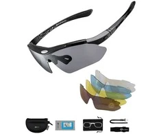 Rockbros 10003 polarized cycling glasses - juodos spalvos