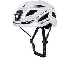 Rockbros ZK-077 dviračio šalmas su integruotu daugiakrypčiu apšvietimu 57-61 cm - Baltas