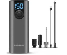 Rockbros 42720001001 Electric Bike Pump with LED Ekranas + USB-C – USB-A Cable – juodos spalvos