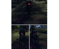 Rockbros Galinis dviračio žibintas su lazeriniu nuotolinio valdymo pulteliu ir USB-A posūkio signalo funkcija