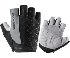 Rockbros S109GR dviratininko pirštinės, dydis S – pilkos spalvos