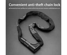 Rockbros 3230002001 bicycle lock with combination and key – juodos spalvos