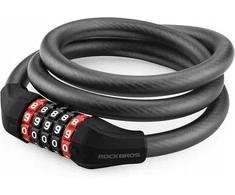 Rockbros RKS507-1BK bicycle lock with combination 1.8 m – juodos spalvos