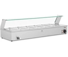 Royal Catering Bain-marie maisto šildomasis bufetas su dangteliu 6 x GN 1/3 2100 W