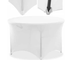 Royal Catering Lankstus universalus užvalkalas ovalo formos stalui, skersmuo. 150 cm baltos spalvos