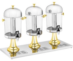 Royal Catering Vėsinantis švediško stalo dozatorius sultims ir gėrimams, trivietis, 3 x 8 l