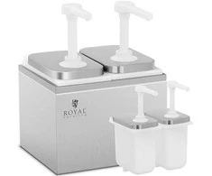Royal Catering Dvigubas dozatorius padažams su nerūdijančio plieno pompa, 2 x 2 l