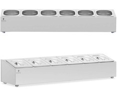 Royal Catering Vitrinos stendas maitinimo indams 6 x GN 1/6 11,4 l + konteineriai su dangteliais