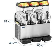 Royal Catering Granitor slush šerbeto gėrimų aparatas trigubas LED 3 x 12 l 960 W