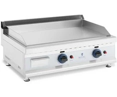 Royal Catering Dvigubas lygus reguliuojamas nerūdijančio plieno dujinis grilis gamtinėms dujoms 2x 3,1 kW 0,02 baro 74,5 x 40 cm