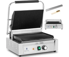 Royal Catering Briaunuotos elektrinės kontaktinės grotelės 33 x 22 cm 2200 W