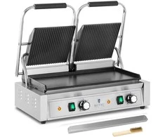 Royal Catering Dvigubo kontakto grotelės su lygia ir griovelio plokšte 48 x 23 cm 3600 W