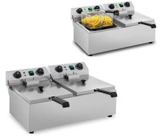 Royal Catering Gruzdintuvė reguliuojamas maitinimo elektrinė TIMER 230 V 2 x 3200W 2 x 10 L