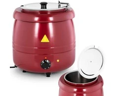 Royal Catering Elektrinis sriubos termosas iš nerūdijančio plieno cool-touch 400 W 10 l 35-80C raudona