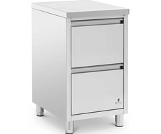 Royal Catering Laisvai pastatoma maitinimo spinta su 2 stalčiais, PLIENAS, 50 x 60 x 87 cm