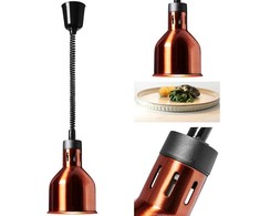 Royal Catering Infraraudonųjų spindulių IR šildymo lempa indams, pakabinama, žalvario, skersmens. 17,5 cm 250 W