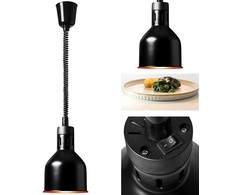 Royal Catering Infraraudonųjų spindulių IR maisto šildymo lempa, pakabinama, juoda, skersmens. 17 cm 250 W