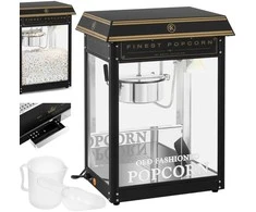 Royal Catering Retro kukurūzų spragėsių aparatas TEFLON 1600 W 5-6kg/h - juodas ir auksinis
