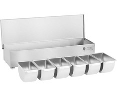 Royal Catering Barmeno indas gėrimų priedams + 6 indų įdėklai, nerūdijantis plienas