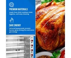 Royal Catering Dujinė kepsninė 25 vištoms, 5 iešmeliai, propanas-butanas, 25 kW