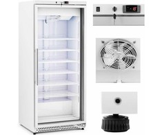 Royal Catering Šaldiklio spintelė, stiklinis šaldiklis, 7 lentynos, 580 l, 492 W - balta