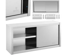 Royal Catering Maitinimo sieninė spinta su stumdomomis durimis, Plieninė, 120 x 45 x 60 cm