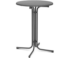 Royal Catering Stalas, apvalus, aukštas, sulankstomas baro stalas, sk. 80 cm aukščio 110 cm pilkos spalvos