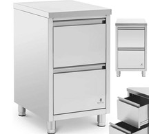 Royal Catering Laisvai pastatoma maitinimo spinta su 2 stalčiais, PLIENAS, 50 x 60 x 87 cm