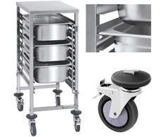 Royal Catering Maitinimo transportavimo vežimėlis 7x GN1/1 konteineriams, keliamoji galia iki 50 kg