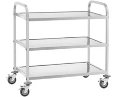 Royal Catering Vežimėlis kelnerski 3-półkowy do 150 kg Nerūdijantis plienas RCSW-6.2
